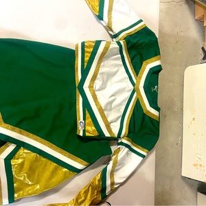 Green and gold authentic cheerleading set